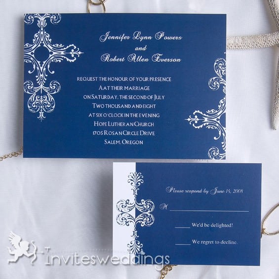 Wedding Invitation Blue Motif