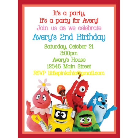 Yo Gabba Gabba Bday Invitations