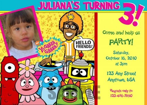 Yo Gabba Gabba Invites Personalized