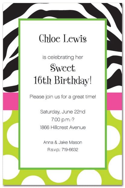 Zebra Party Invitations Printable